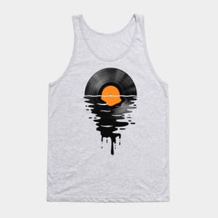 Vinyl LP Music Record Sunset Orange Tank Top